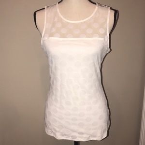 Sleeveless lined tank with dotted overlay